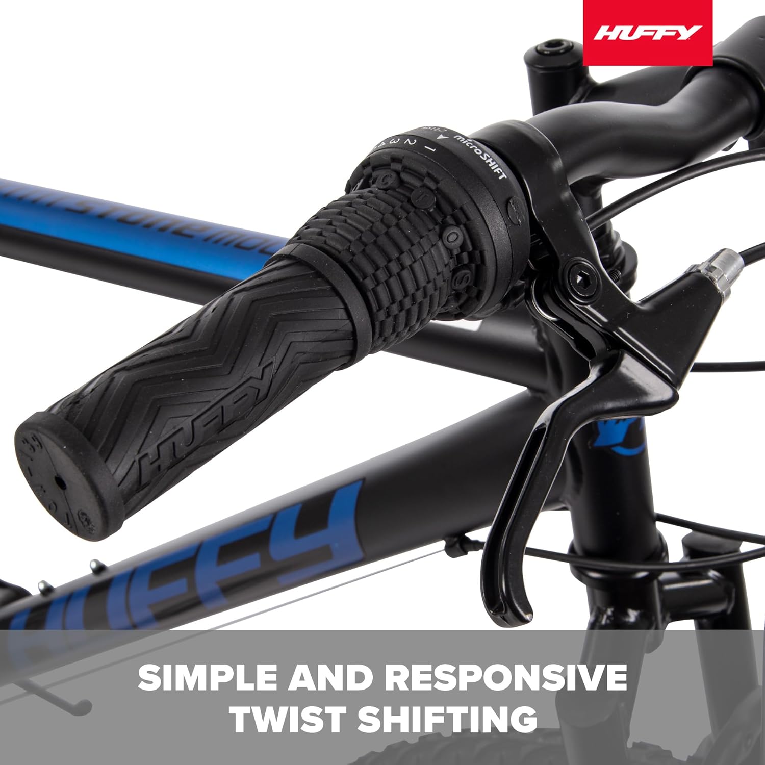 Huffy Stone Mountain Hardtail Mountain Bike for Boys/Girls/Men/Women, 20"/24"/26" Sizes, 6 or 21 Speed Shimano Twist Shifting, Front or Dual Suspension, Comfort Saddle, Sleek Colors - Image 6