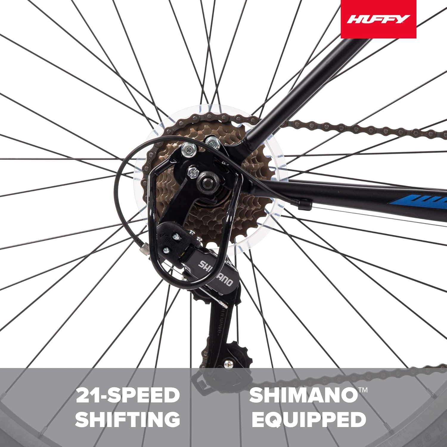 Huffy Stone Mountain Hardtail Mountain Bike for Boys/Girls/Men/Women, 20"/24"/26" Sizes, 6 or 21 Speed Shimano Twist Shifting, Front or Dual Suspension, Comfort Saddle, Sleek Colors - Image 8