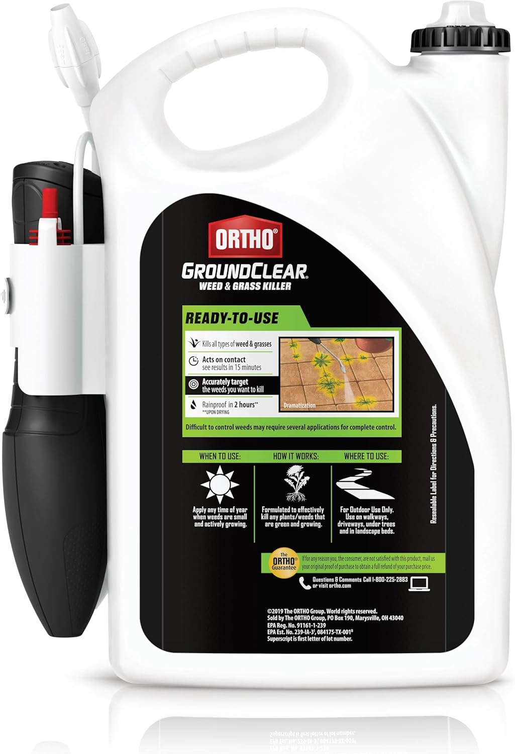Ortho GroundClear Weed and Grass Killer, Ready-to-Use with Comfort Wand, Broadleaf Weed Control for Landscape Beds, Around Vegetable Gardens or Patios, Results in 15 Minutes, OMRI Listed,1 gal. - Image 3