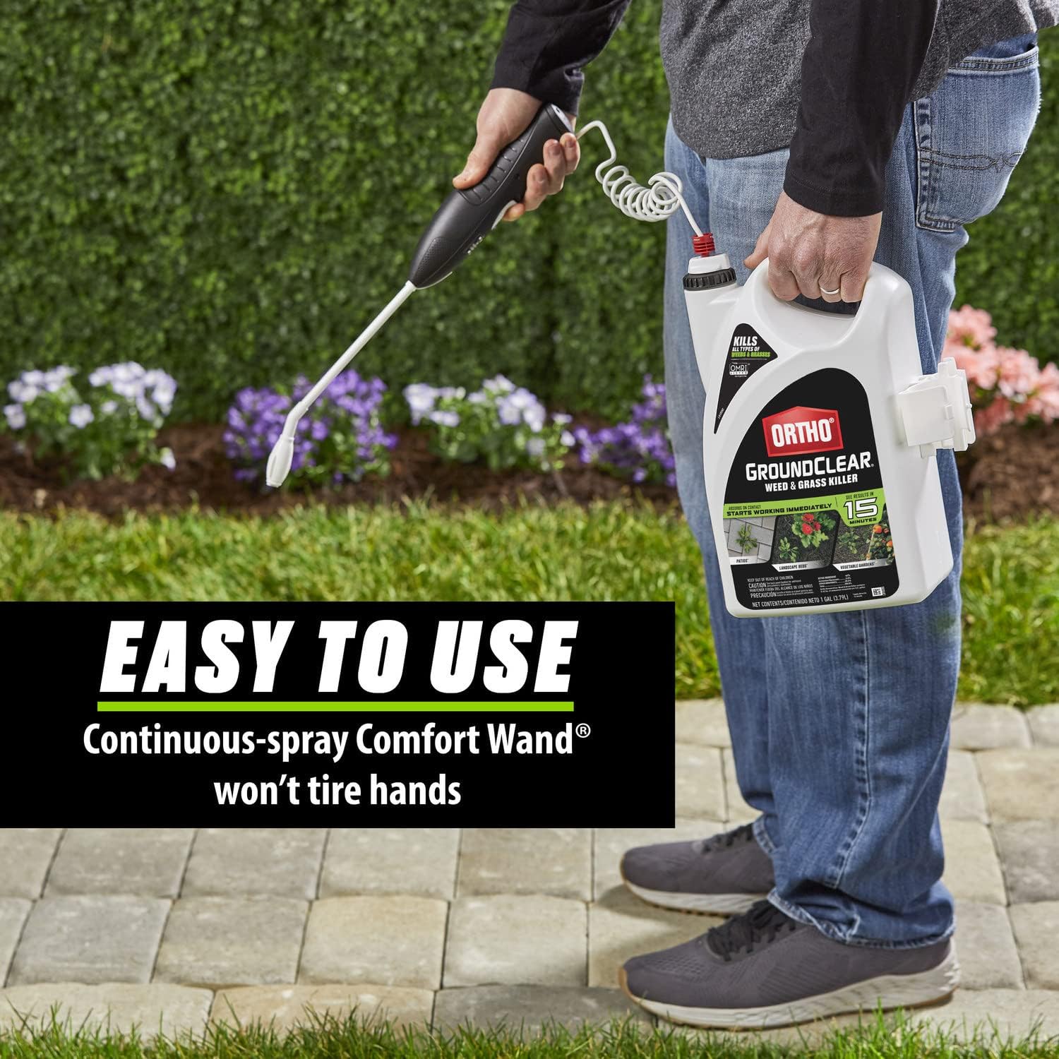 Ortho GroundClear Weed and Grass Killer, Ready-to-Use with Comfort Wand, Broadleaf Weed Control for Landscape Beds, Around Vegetable Gardens or Patios, Results in 15 Minutes, OMRI Listed,1 gal. - Image 10