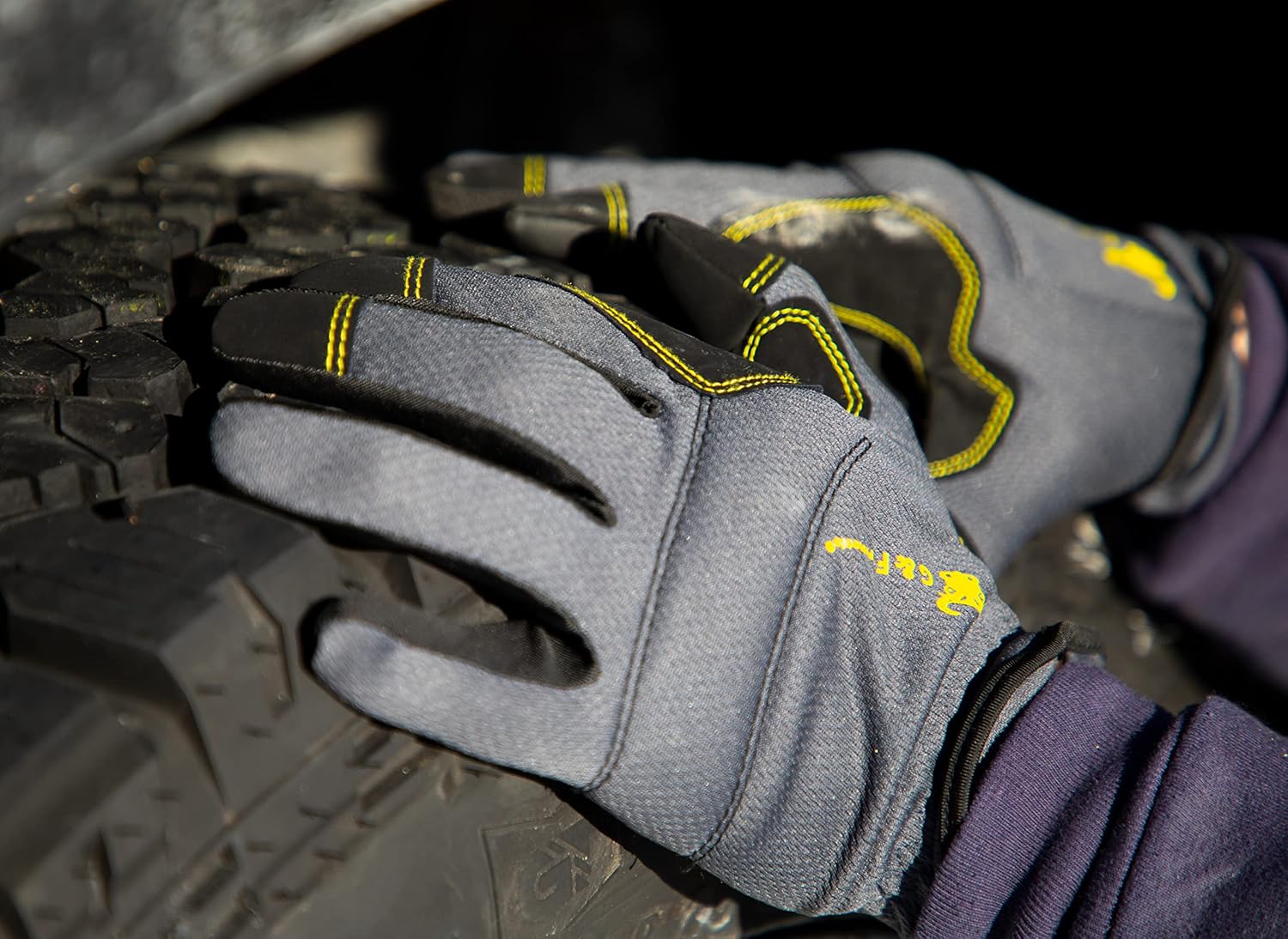 G & F Products unisex adult All Purpose Utility Work Gloves High Performance Mechanics Gloves assorted colors 3 Pair Value Pack, Black, Grey, Blue, Large Pack of US - Image 8