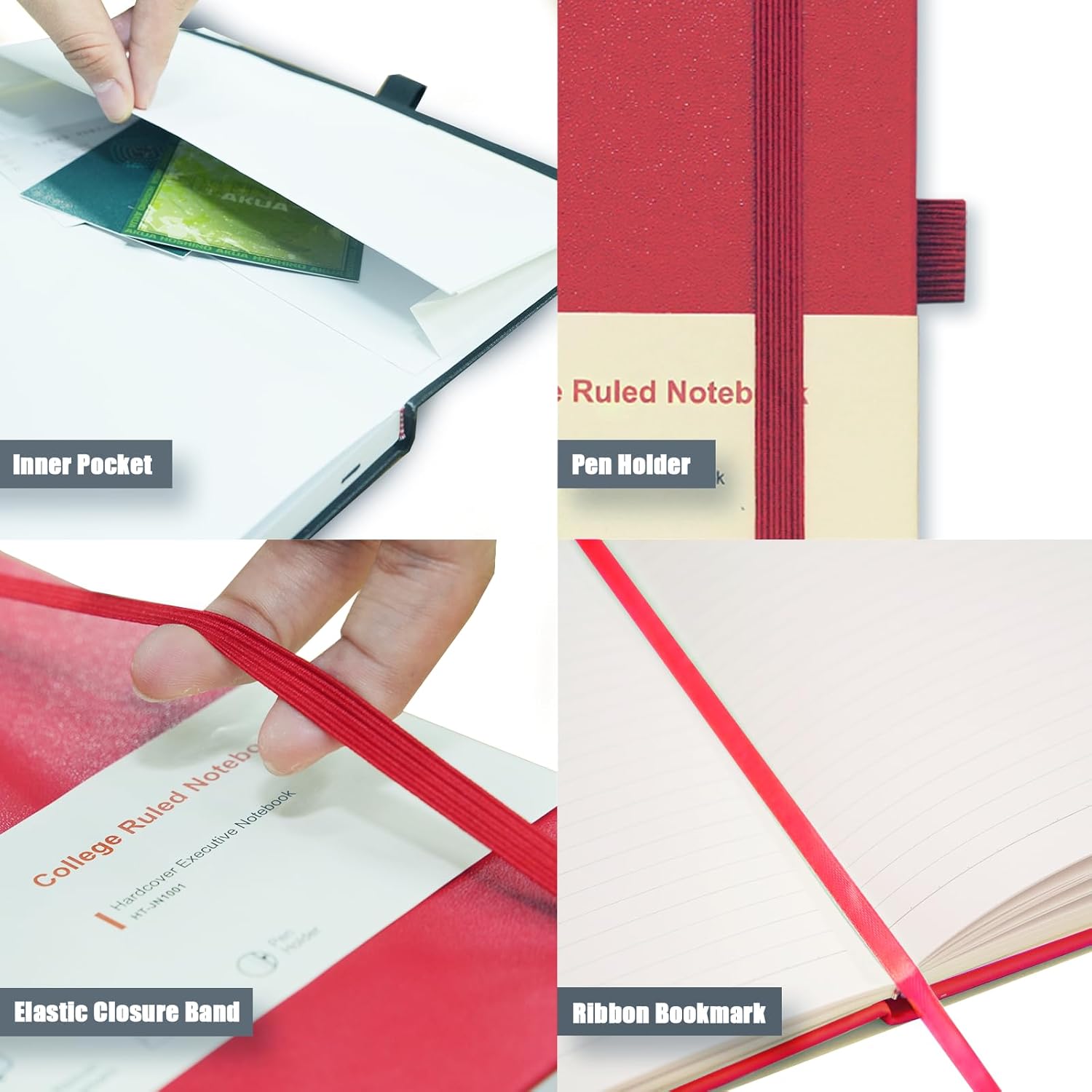 8 Pack Lined Journal Notebooks, A5 Hardcover Notebooks, 5.5 x 8.3 inch, 100GSM,160 Pages, Classic College Ruled Notebooks for Writing/Work/Travel/College (Assorted Color) - Image 5
