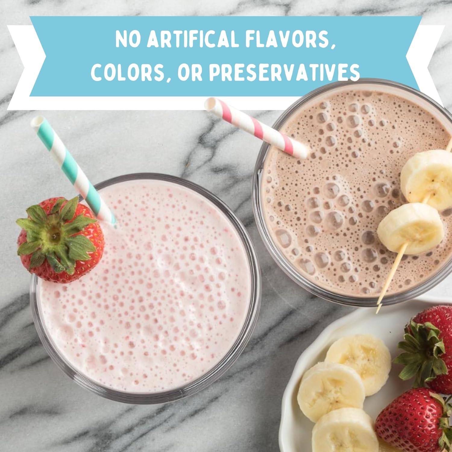 Concord Foods Strawberry Smoothie Mix - Fruit Flavor with No Artificial Flavors, Colors, or Preservatives - Ideal for Fresh Fruit Smoothies - 2 oz Pouch for Healthy Smoothies (Pack of 4) - Image 3
