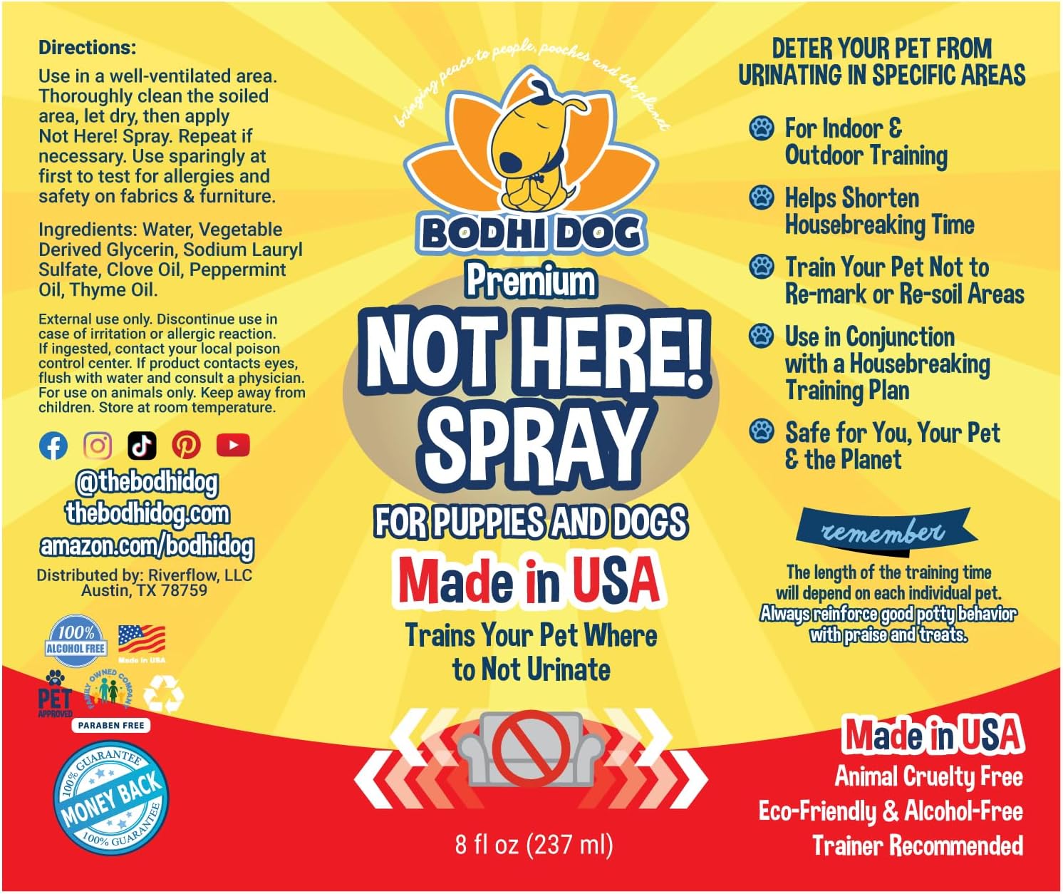 Bodhi Dog Not Here! Spray | Trains Your Pet Where Not to Urinate | Training Corrector for Puppies & Dogs | for Indoor & Outdoor Use | No More Marking | Made in The USA (8 Ounce) - Image 6