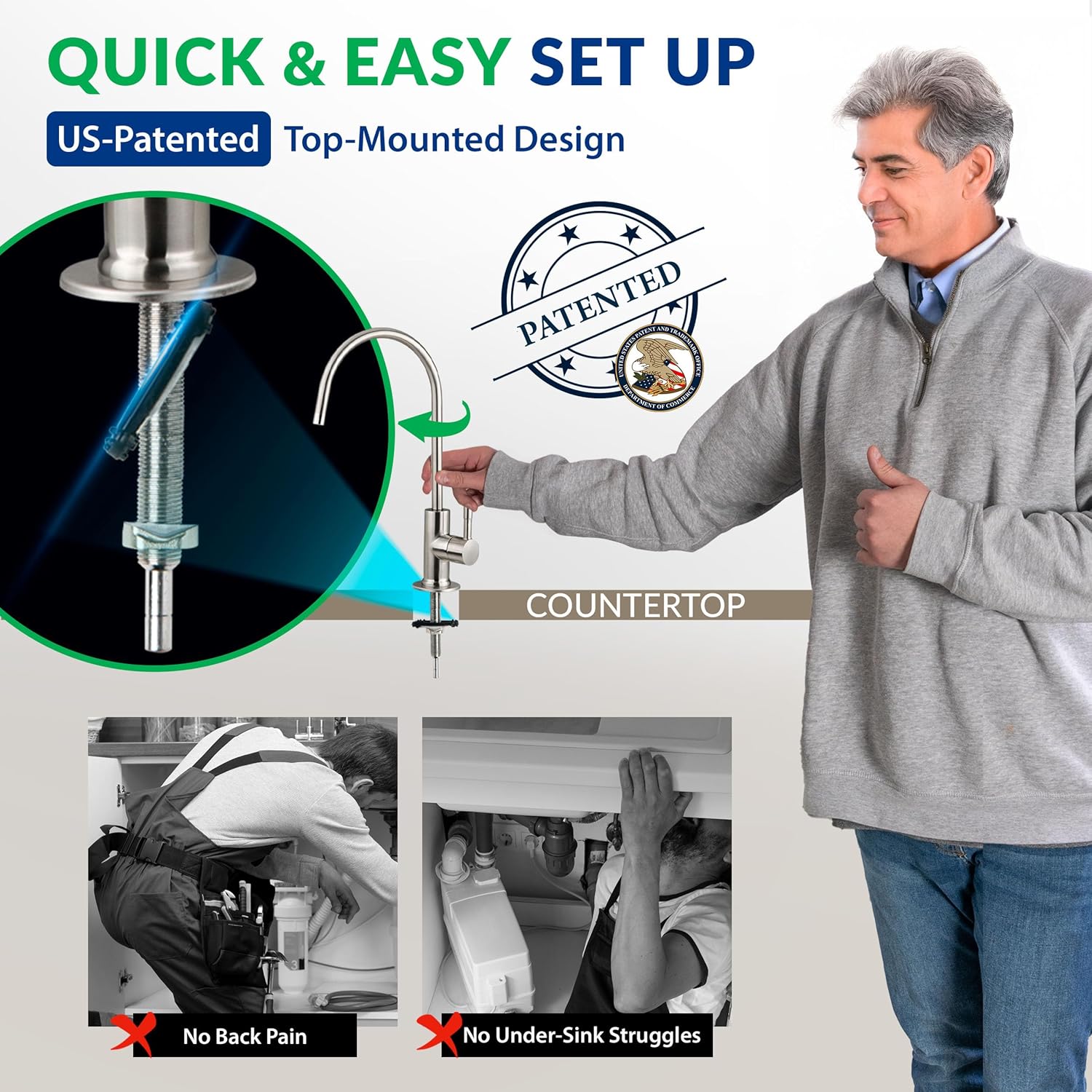iSpring RCC7AK, NSF Certified, 75 GPD, Alkaline 6-Stage Reverse Osmosis System, pH+ Remineralization RO Water Filter System Under Sink, Innovative Top-Mounted Faucet Design with U.S. Patent - Image 7