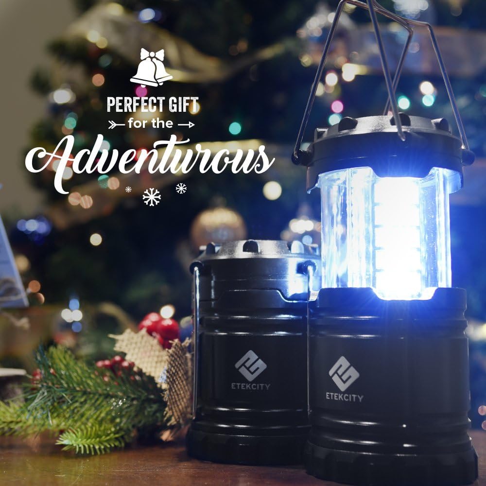 Etekcity Lantern Camping Essentials Lights, Led Flashlight for Power Outages, Tent Lights for Emergency, Survival Gear and Supplies for Hurricane, Battery Operated Lamp, 2 Pack, Black - Image 9