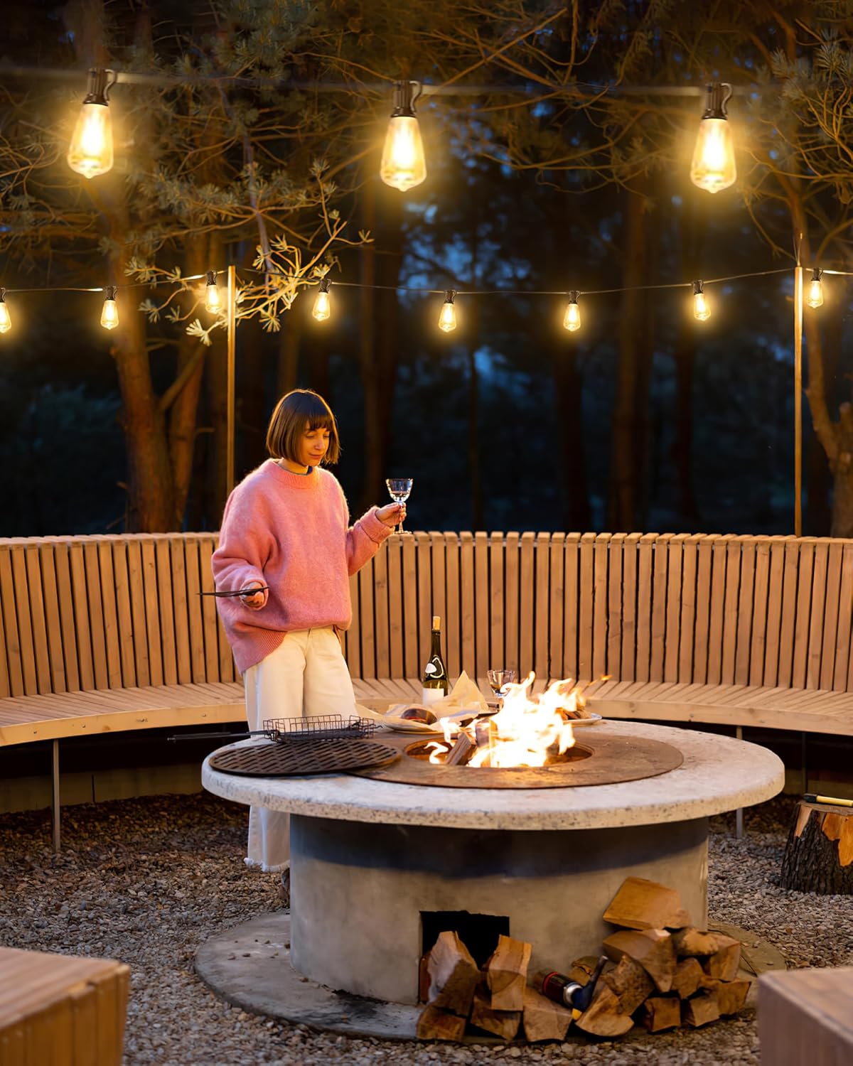 Doukegde 100FT LED Outdoor String Lights, 2700K LED Patio Lights Outdoor Waterproof with 50+2 Shatterproof Vintage Bulbs, Plug in Hanging Light for Porch, Backyard, Garden, Gazebo [Non-Solar] - Image 8