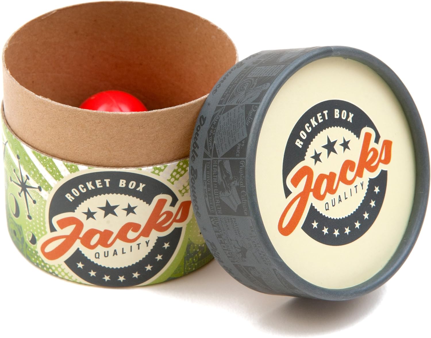 Jacks Game: Retro Toys, Vintage, Classic Games of Jacks, Gold and Silver Toned Jax, Two Red Bouncy Balls, Fun Toys for Kids and Adults of All Ages. Family Board Games Night. Travel Size. - Image 6