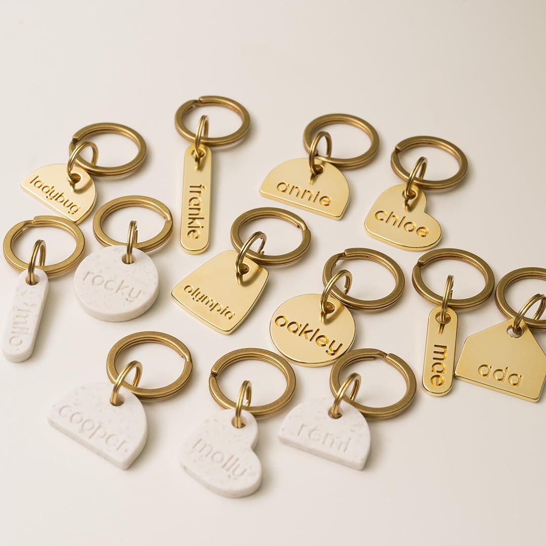 SOLID BRASS PET TAG - Modern, Minimal Pet IDs. Durable, Lifetime tags with deep cut text. Includes space for two phone numbers. (Circle) - Image 5